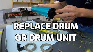 How to Replace the Drum and Cleaning Blade in DU-105 for Konica Minolta C1070