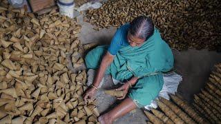 Hard working women making Amazing Indian Crackers