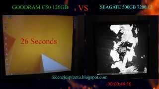 Goodram C50 120GB SSD VS Seagate 500GB 7200.12 HDD - Boot up