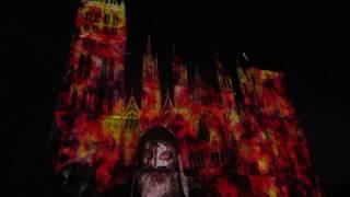 Light show at the Rouen Cathedral