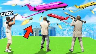 GTA 5 CHOP DESTROYS FROSTY PLANE IN RPG VS PLANES CHALLENGE