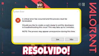 Como Corrigir o Erro Crítico do Valorant Fácil