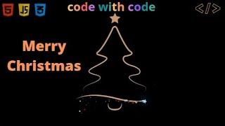 Animated Christmas Tree using Html CSS & Javascript | Merry christmas Source Code Link Description