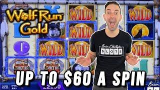  $60 Bet JACKPOT on HIGH LIMIT  Wolf Run Gold