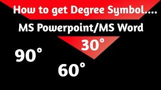 How to get Degree symbol in MS Powerpoint for your presentation || Degree icon || MS Powerpoint