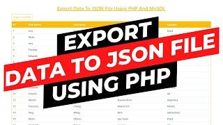 Export data to JSON File using PHP and MySQL