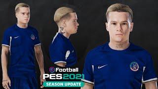 New Face And Hair + Tattoos Mykhailo Mudryk 2023 - Face Chelsea F.C - PES2021