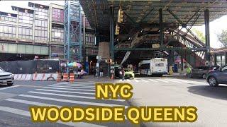 Life in Woodside Queens. New York City Walking Tour 4k