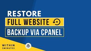How To Restore Full Website Backup In Cpanel 2024| Restore Website From Cpanel Backup