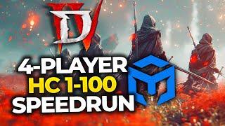 HC 1-100 3h 51m 48s 4-PLAYER SPEEDRUN w/ @Kondyss @Raxxanterax @wudijo  - Diablo 4 Season 4