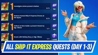 Fortnite Complete All 12 Ship It Express Snapshot Quests - How to EASILY Complete Winterfest Quests