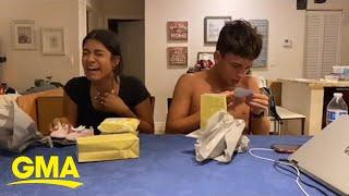 Siblings have hilarious reaction after learning their mom is pregnant again l GMA