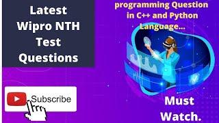 Latest Wipro Coding Question solved in C++ and Python Language || Placement Preparation