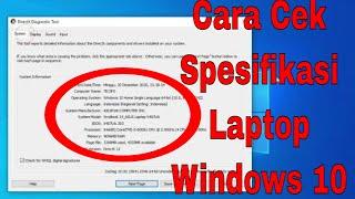 Cara Cek Spesifikasi Laptop Windows 10 #cmd #dxdiag