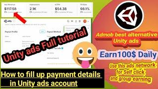 How to add payment method in unity ads|Unity ads Full tutorial || Unity ads payment setting{taxPay}
