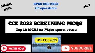 CCE 2023 Top 10 MCQs on Major Sports Events 2024 & onwards | SPSC CCE 2023 #cce2023 #spscmcqs