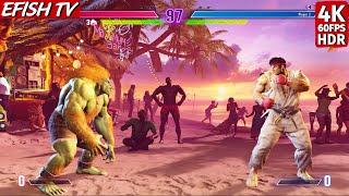 Blanka vs Ryu (Hardest AI) - Street Fighter | 4K 60FPS HDR