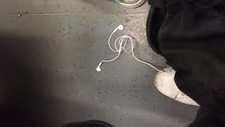 Woman with uggs crushes my headphones