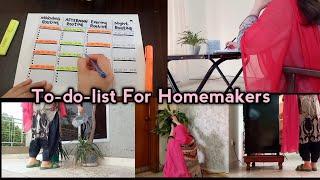 HOW TO MAKE DAILY TO-DO-LIST FOR HOMEMAKER'S  || A PERFECT SCHEDULE LIST FOR BEGGINERS HOMEMAKER'S