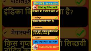 Bihar board history 12th exam 2024 part 4  #history #generalknowledg