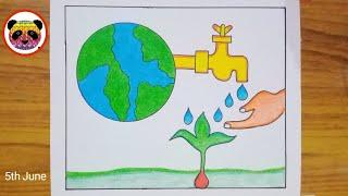 How to draw world environment day drawing /very easy world environment day drawing /nature drawing.