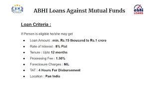 Abhi Loans Loan Against mutual Funds