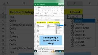 Finding and counting unique values with Excel #focusinguide #exceltips #tutorial  #shorts