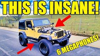 Driving My Turbo Wrangler After Building An INSANE Exhaust & V12 Mercedes AMG Intercooler System!