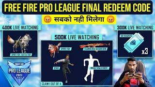 FFPL Final Redeem Code Free Fire || Free Fire Pro League Final Redeem Code || Today Redeem Code