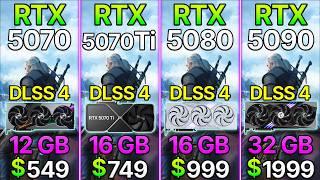 RTX 5070 vs RTX 5070 Ti vs RTX 5080 vs RTX 5090 | DLSS 4 | Test in 11 Games | 4K