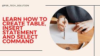 How to fast Create  table, Insert statement and select command || SQL Server tutorial for beginners