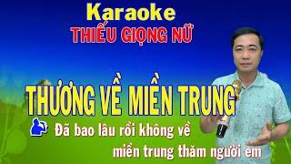 THƯƠNG VỀ MIỀN TRUNG Karaoke Thiếu Giọng Nữ  Song Ca Với Đức Thịnh  Karaoke Nhạc Sống