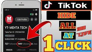 How To Hide Tiktok Following || Tiktok Following Ko Hide kaise kare ||