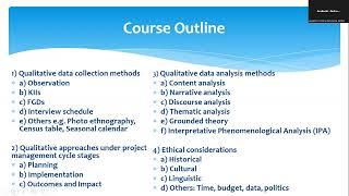 Qualitative Methods for Monitoring and Evaluation