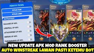 NEW APK MOD RANK BOOSTER MOBILE LEGENDS 2024 NEW SEASON PATCH SUYOU DAMAGE UP AUTO WINSTREAK