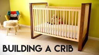 Mid-Century Modern Walnut and Maple Baby Crib // How To - Woodworking