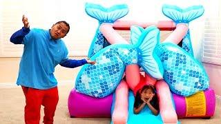 Wendy Pretend Play with Giant Mermaid Bounce PlayHouse