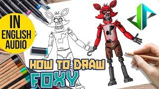 [DRAWPEDIA] HOW TO DRAW FOXY FROM FNAF (FIVE NIGHTS AT FREDDY'S) - STEP BY STEP DRAWING TUTORIAL