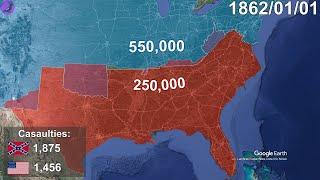 American Civil War: Every Day using Google Earth