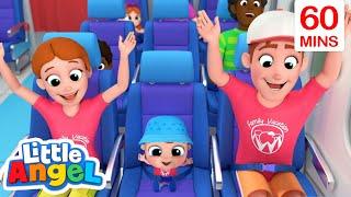 Going On An Airplane | Sing Along | Learn ABC 123 | Fun Cartoons | Moonbug Kids