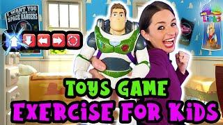 Exercise with your Toys | Learn positional words | Indoor Lightyear Workout for Kids