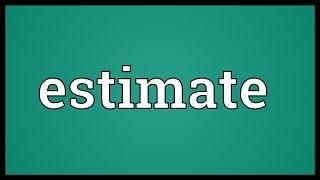 Estimate Meaning
