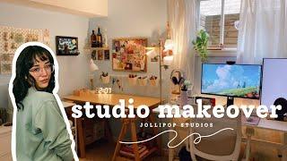 ART STUDIO MAKEOVER  cute, cozy, & functional set up & goals for 2023