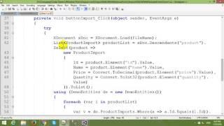 Import XML File to SQL Server in Windows Form and Entity Framework