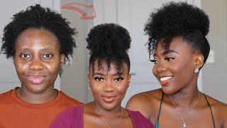 The Easy Hairstyle On Short 4C Natural Hair For Summer - Curly Bangs
