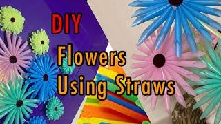 #10TIPS I DIY I How to make flowers using Straws I Straw Flower I Straw craft