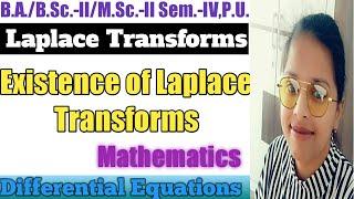 5. Existence of Laplace Transform in Hindi | Differential Equations | Laplace Transform