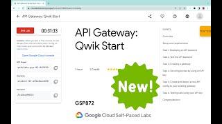 API Gateway: Qwik Start || #qwiklabs || #GSP872 ||  [With Explanation️]