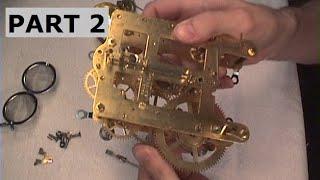 Assemble the time side of the clock movement PART 2. How To Clock Repair Lessons for the beginner.