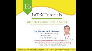 Multiple columns  text in LaTeX